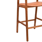 Banqueta Madeira Maciça Com Braço Thor 53cm | Courino Caramel